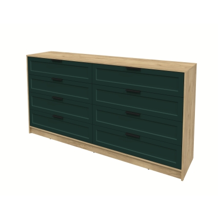 Kомод Тренд КТ-К197 (Дуб золотой ЛДСП/ Изумруд ЛМДФ) Ш1965 В1020 Г451